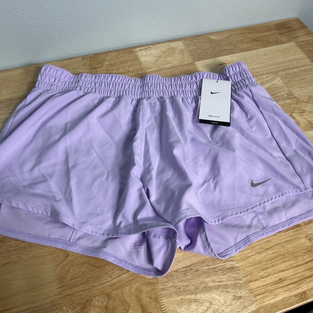 Nike One Dri-Fit Lined Training Shorts Lilac Bloom Womens Large DX6010-512